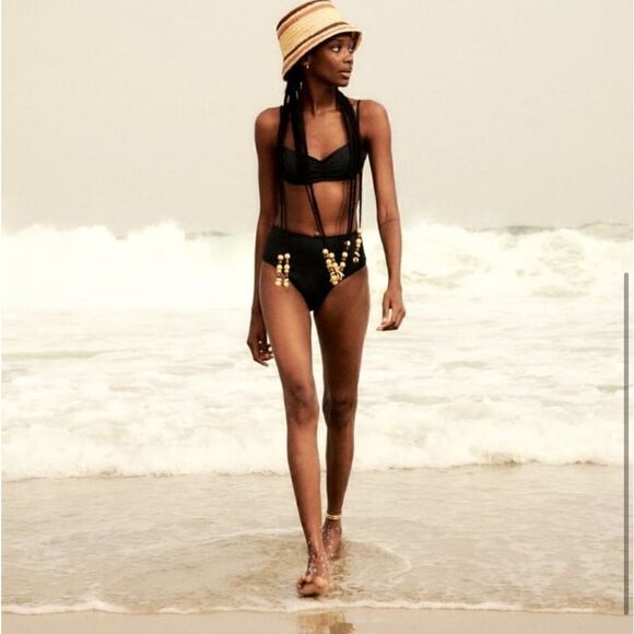 ZARA GATHERED BIKINI TOP SIZE XLARGE - Picture 1 of 5